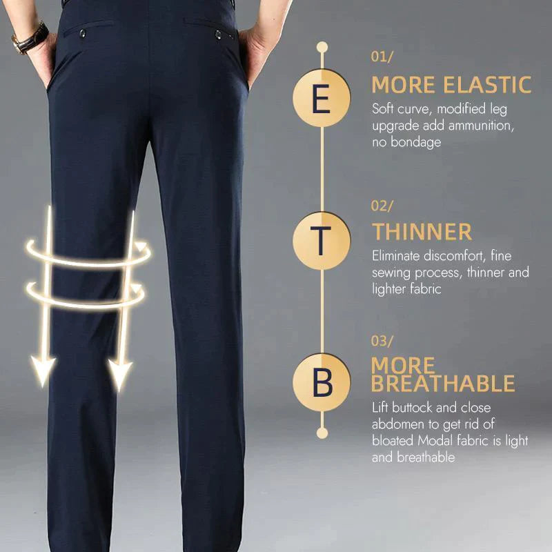 Pantalones clásicos de tiro alto para hombre