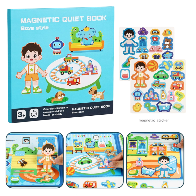 🎀¡50% DE DESCUENTO📒Libro magnético silencioso para niños🧩Juguete educativo temático plegable con rompecabezas para niñas y niños👦
