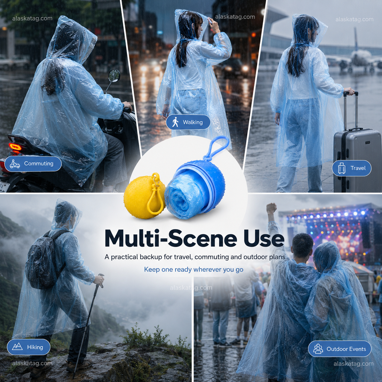🌧️ Impermeable desechable de bolsillo para lluvias inesperadas