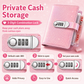 ✨ Carpeta de Ahorro SparkleLock con cerradura de combinación de 3 dígitos – Organizador de presupuesto para llenado de efectivo de 100 hojas, ideal para retos de ahorro, metas económicas y regalos 💖