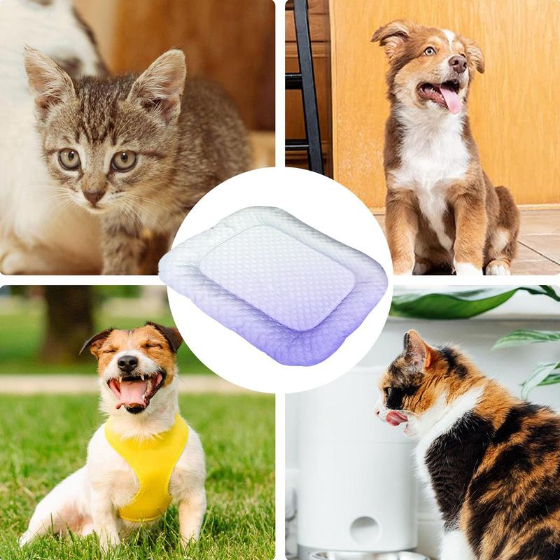 ❄️ Alfombra refrescante para mascotas Pawchill™🇬🇧 para perros y gatos 🐾 Alfombra de seda hielo con refrigeración natural • Transpirable, lavable y suave 🌿 Ideal para pisos, sofás y viajes en auto • Varias tallas • Colores degradados ☀️🐶🐱