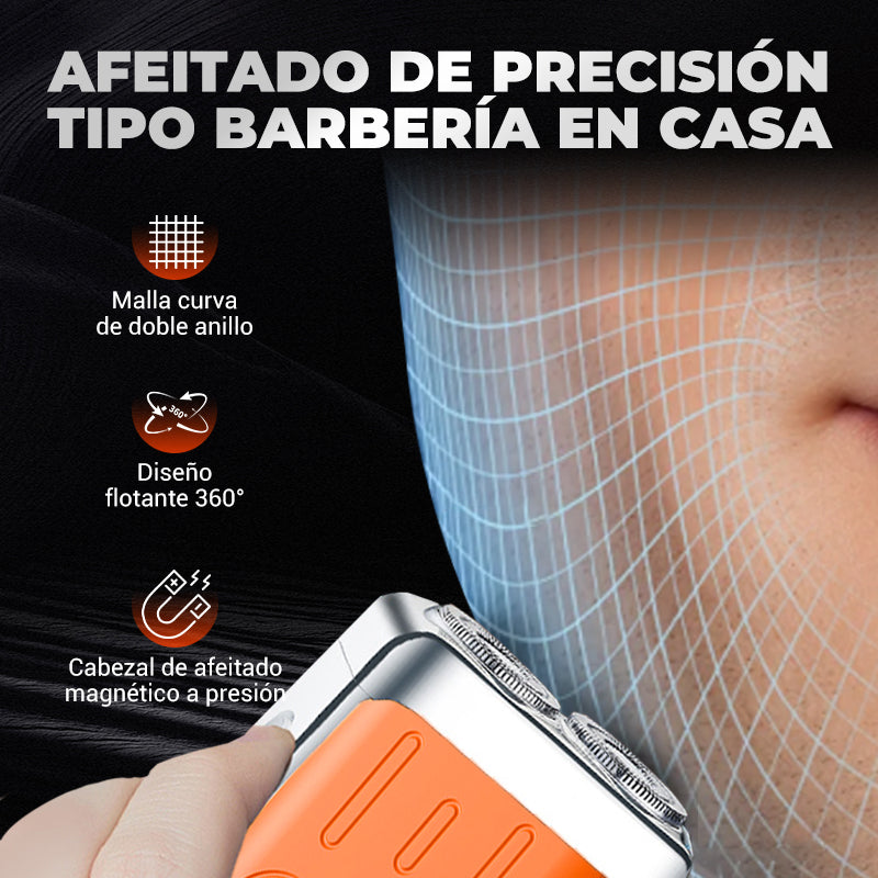 Mini afeitadora eléctrica rotativa portátil para hombre