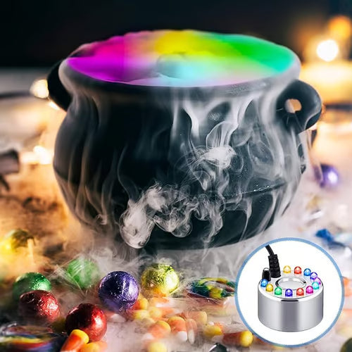 💨 ¡50% DE DESCUENTO AHORA! ⚡ Nebulizador ultrasónico de 12 LED – genera niebla fresca con luces coloridas – ideal para humidificadores, fuentes o decoración de Halloween – funciona silenciosamente dentro del agua 💧✨