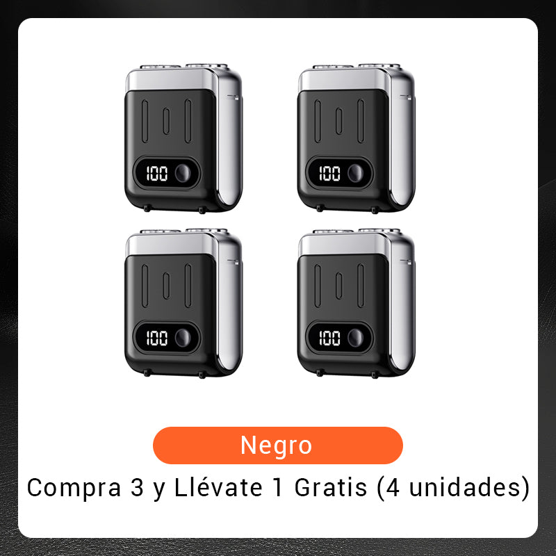 Mini afeitadora eléctrica rotativa portátil para hombre