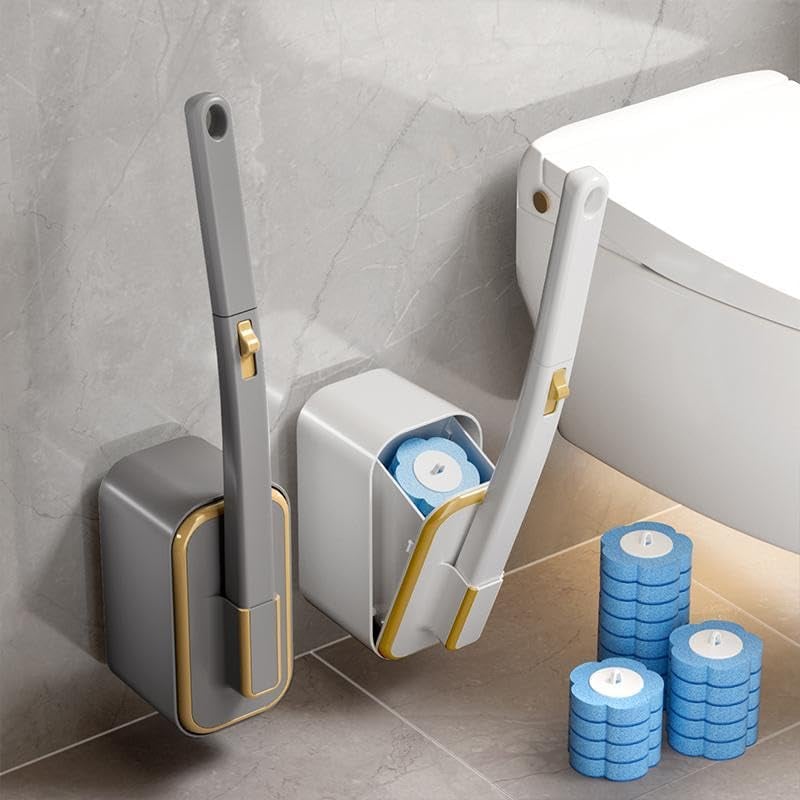 Más de 50.000 unidades vendidas! 🚽💦 Set innovador de cepillos de inodoro desechables de fijación mural ✨