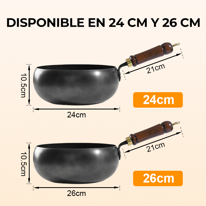 🔥Cacerola Artesana de Hierro Fundido sin Esmaltar