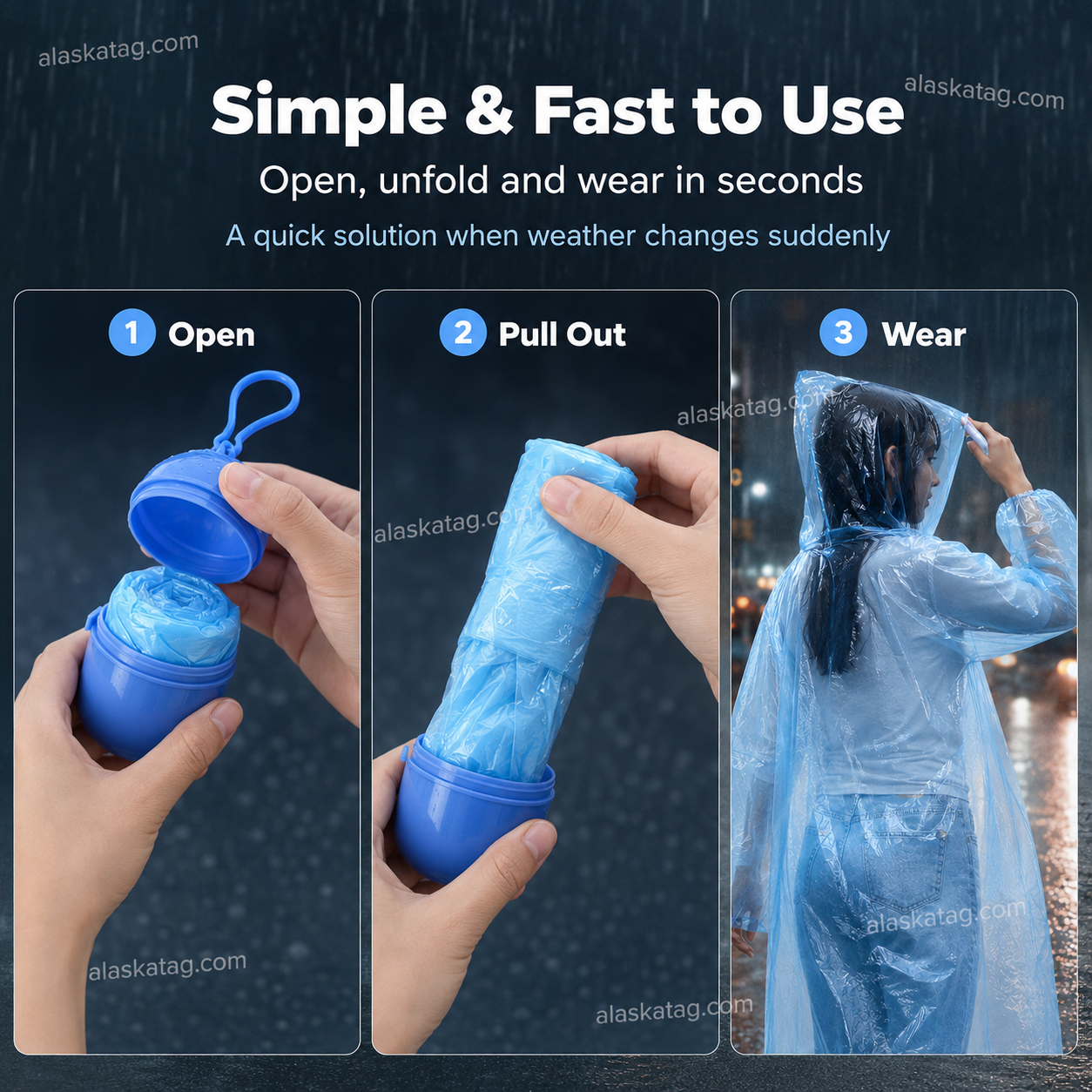 🌧️ Impermeable desechable de bolsillo para lluvias inesperadas