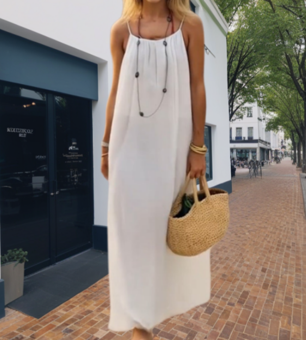🏖️💕¡MÁS DE 20,000 VENDIDOS!⚡ Vestido Midi Casual sin Espalda con Tirantes Finos para Mujer 🌟🌊