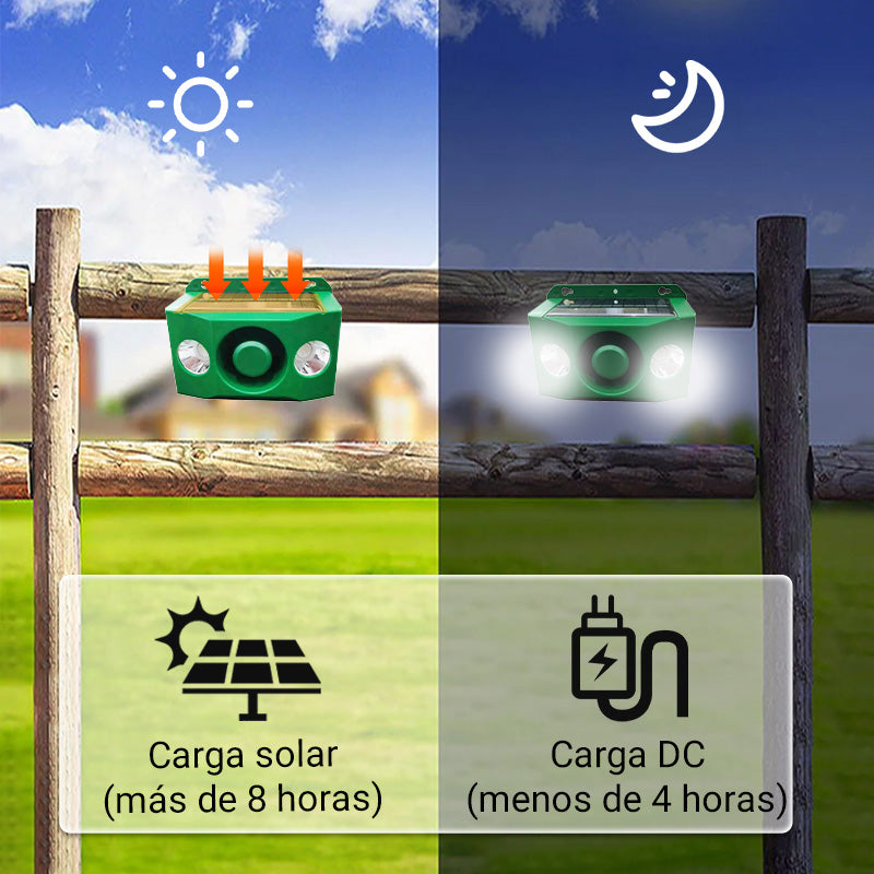 Luces de advertencia solares repelentes de bestias con volumen alto