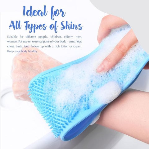 🧼 Cepillo de silicona para espalda, cepillo exfoliante corporal doble cara con cerdas de silicona suaves
