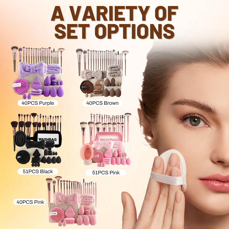 📢📢 ¡50 % de descuento! ⏰ Set todo en uno de pinceles y esponjas de maquillaje
