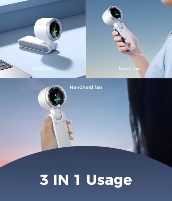 Ventilador plegable de mano de 5 velocidades