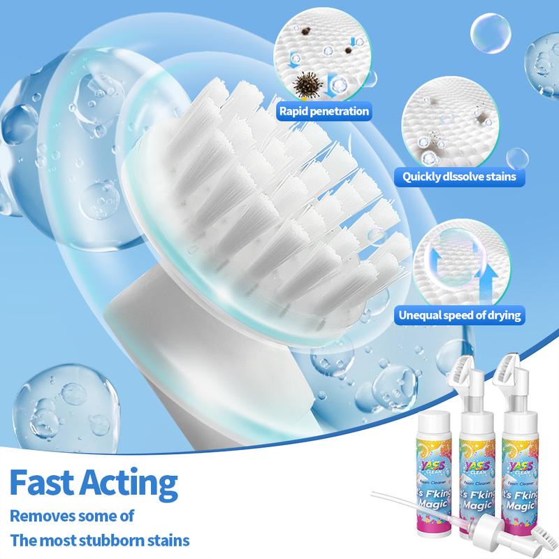 💖¡ÚLTIMO DÍA! COMPRA 2 LLEVA 1 GRATIS!!💖Espuma Limpiadora Mágica Yass Clean para Alfombras y Tapicería – Eliminador de Manchas y Olores de Mascotas con Cepillo de Limpieza🧼