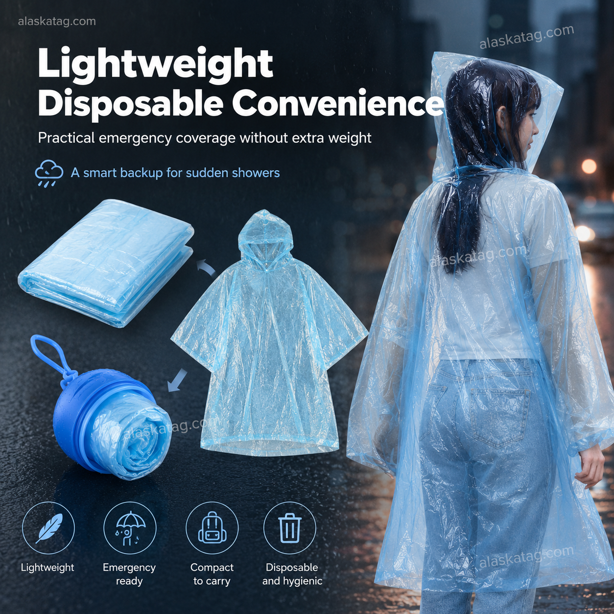 🌧️ Impermeable desechable de bolsillo para lluvias inesperadas
