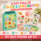🌈 ¡Crea tus propios stickers de gelatina! 🎨 Kit de arte DIY para niños: pinta, despega y pega ✨ 4 divertidos temas + set completo de manualidades 🎁