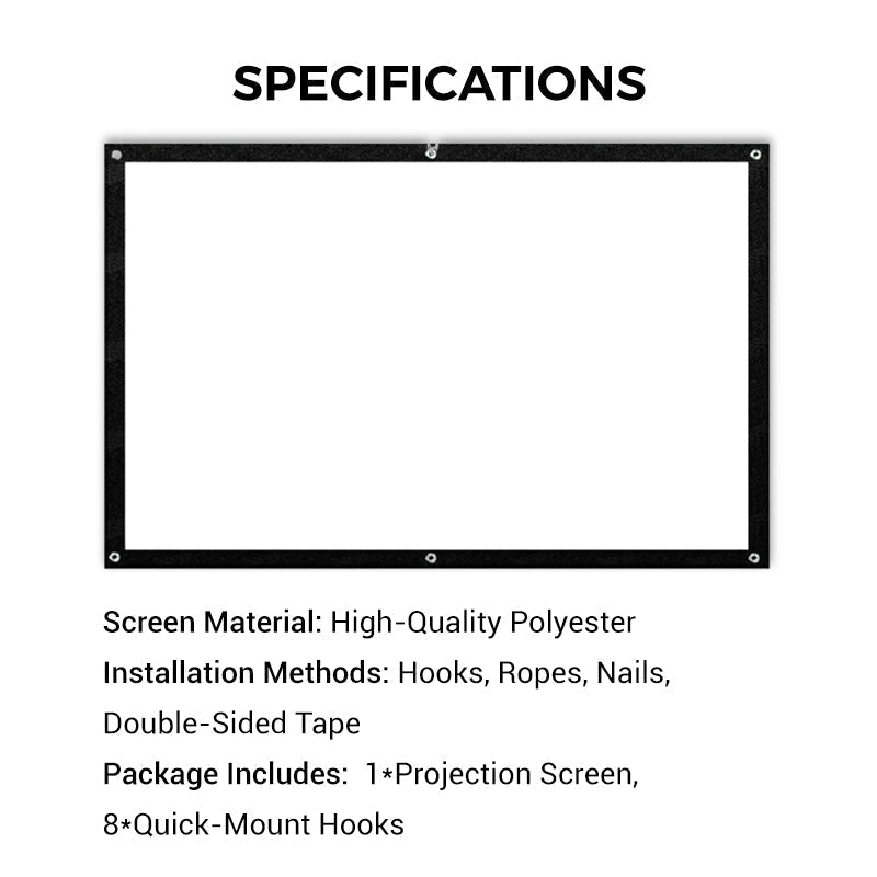 📺 ¡50% DE DESCUENTO AHORA! ✨ Pantalla de proyección HD – diagonal de 120 pulgadas con superficie blanca mate para una experiencia de cine en casa nítida y cristalina 🎬🌟