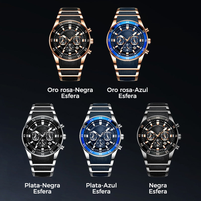 💎Oferta especial por tiempo limitado⌛Reloj Deportivo de Lujo Hombre – Cronógrafo Elegante Negro y Oro