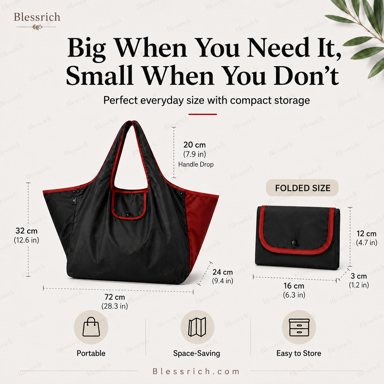 🛍️ Bolsa de compra plegable y reutilizable – Gran capacidad, ligera y lavable