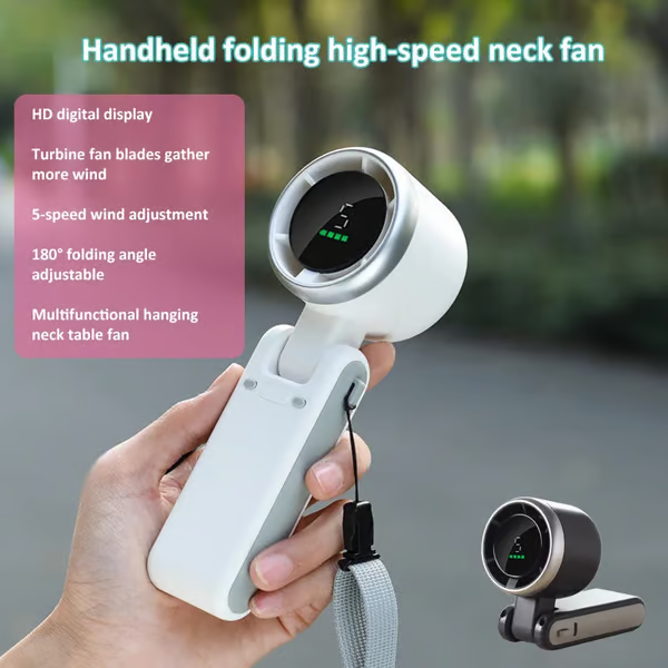 Ventilador plegable de mano de 5 velocidades