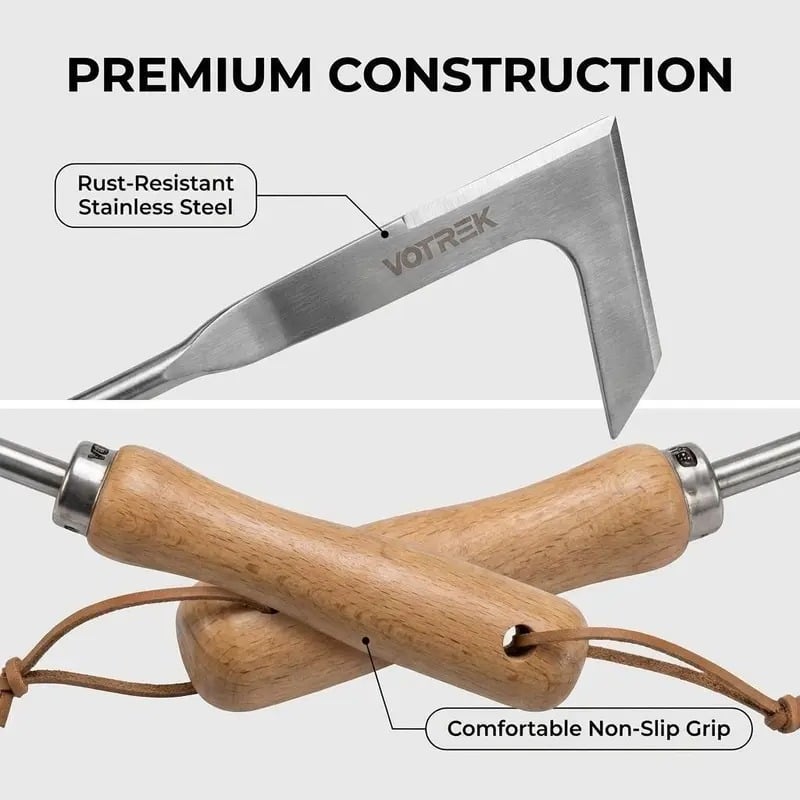 🌱¡50% DE DESCUENTO AHORA! Nueva herramienta quitamalezas de grieta 2026, quitamalezas manual de metal con mango de madera para jardín y terraza