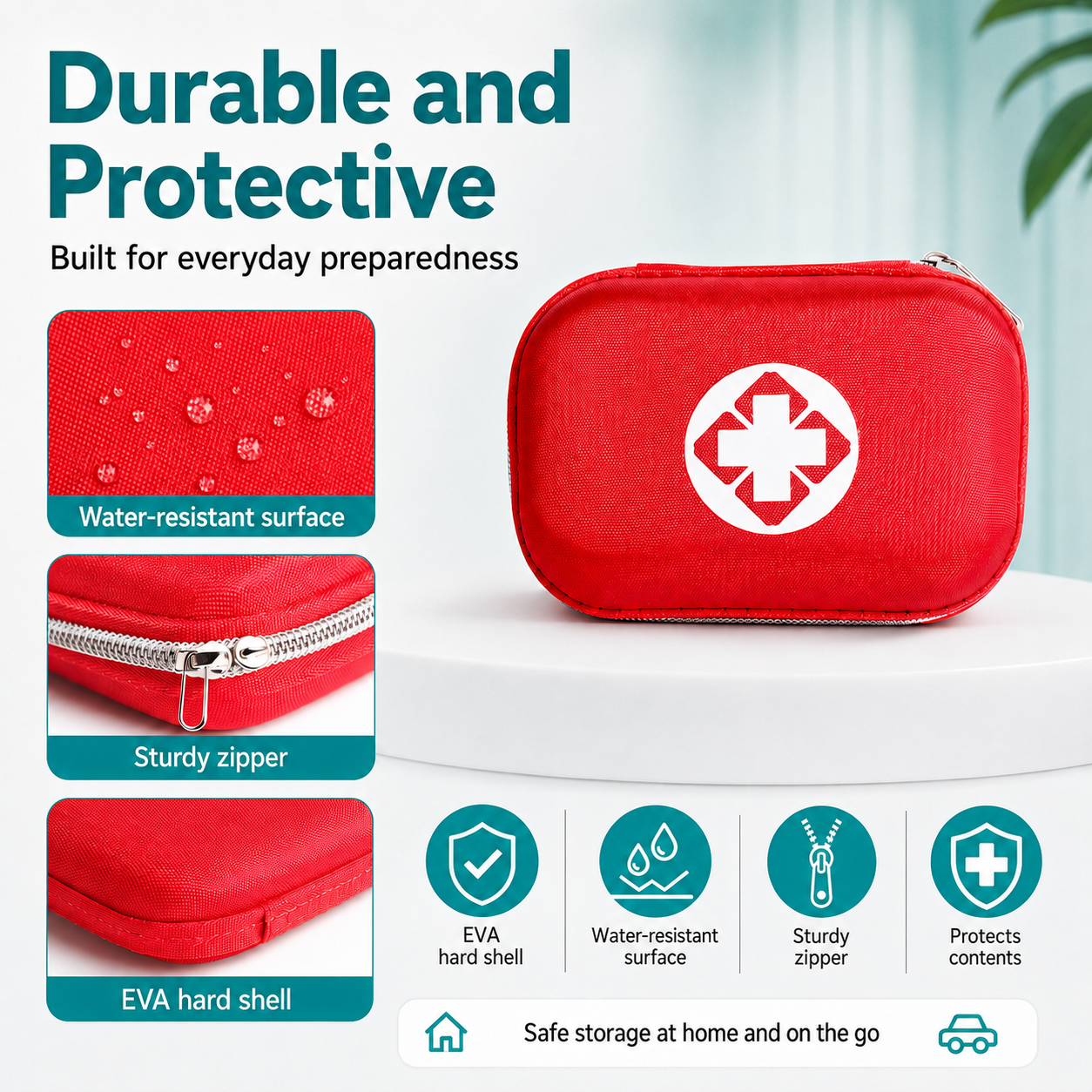 Kit de primeros auxilios: kit portátil para el hogar, accesorios completos | Set de 26 piezas