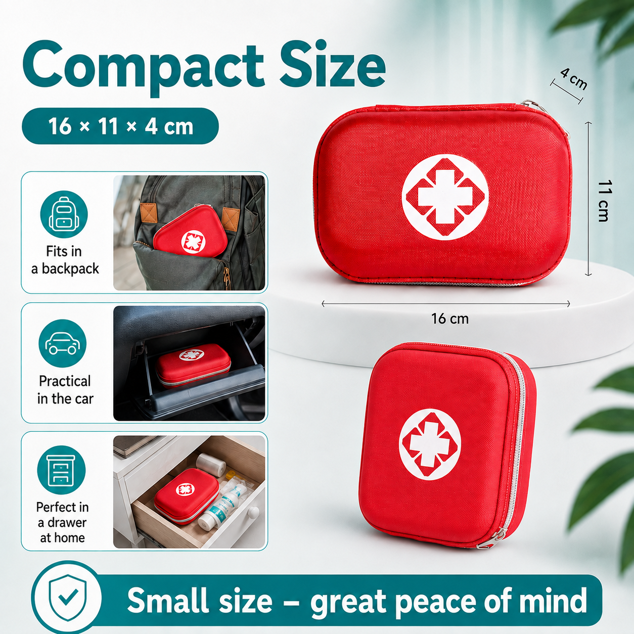Kit de primeros auxilios: kit portátil para el hogar, accesorios completos | Set de 26 piezas