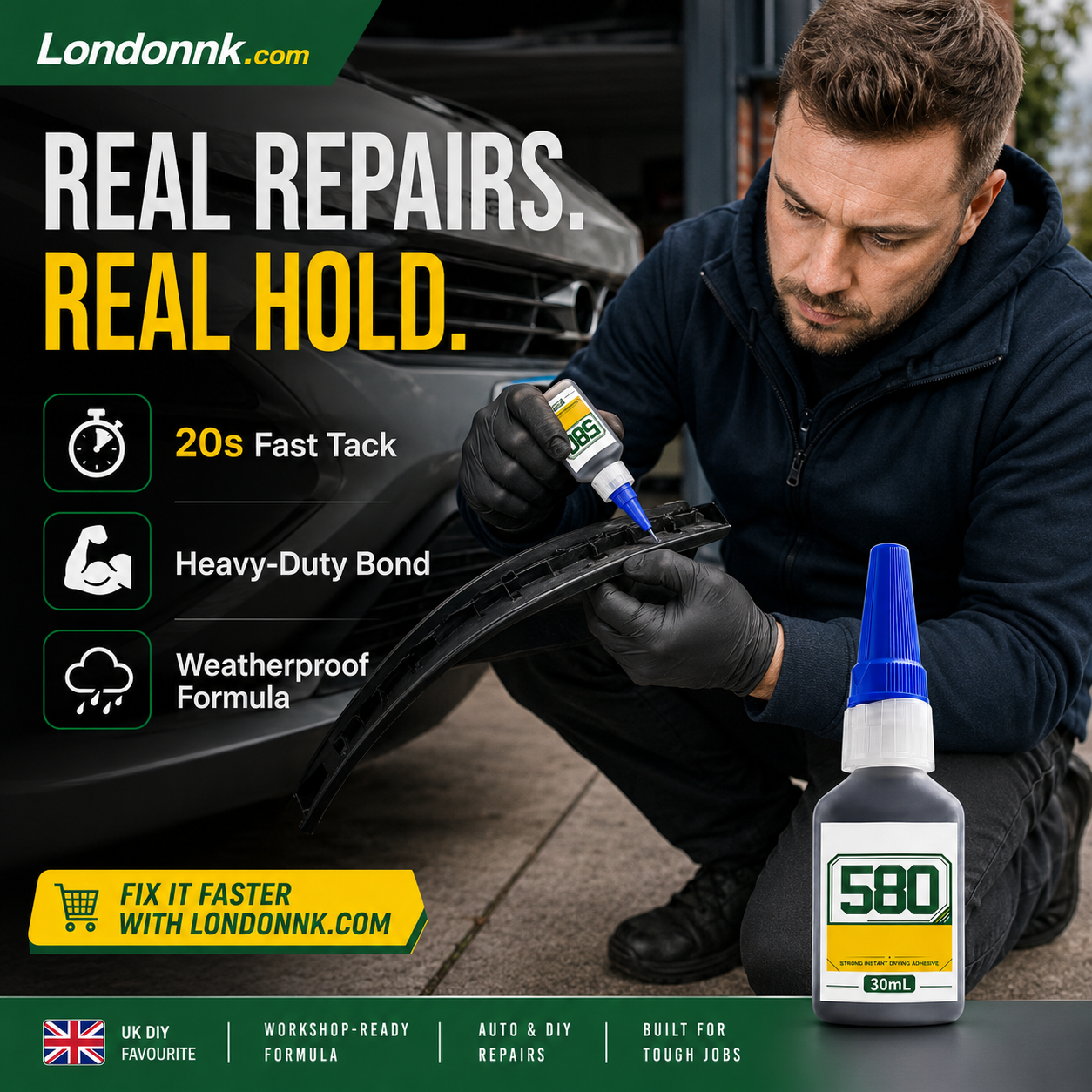 🛠️ Adhesivo instantáneo: une metal, plástico y caucho. Secado en 20 segundos, resistente a la intemperie y a los golpes. 30 ml. ¡50% DESCUENTO! 🔧✨
