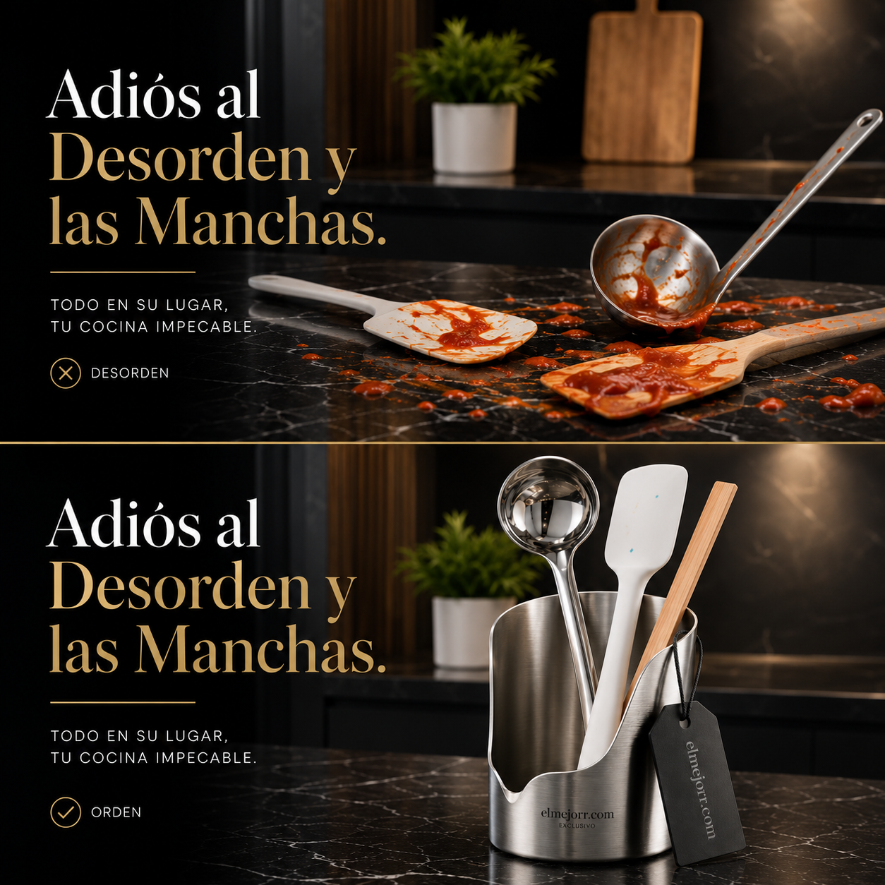 ⏰🔥 ¡50% DE DESCUENTO POR TIEMPO LIMITADO! 🥄 Organizador Multifuncional para Utensilios de Cocina – Mantén Todo Ordenado y a Mano ✨🏠