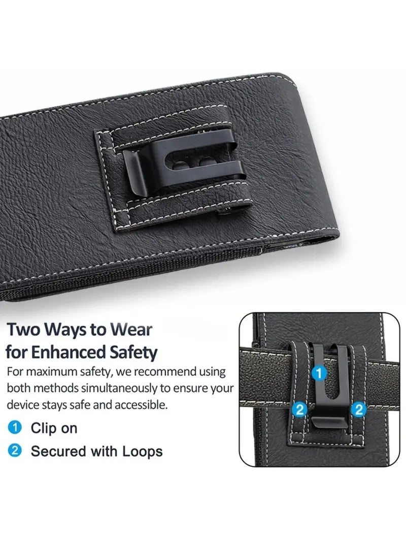 Funda para Móvil con Cinturón y Cierre Magnético – Estuche Resistente para Smartphone con Clip, Pasador de Cinturón y Ranura para Tarjetas