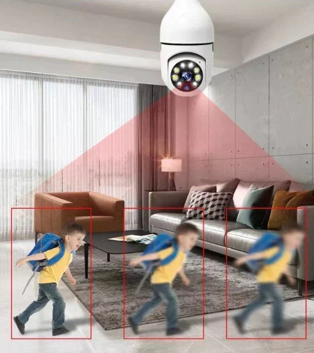 Cámara inteligente con bombilla de 4 MP y IA, monitoreo de alarma 911, visión nocturna a todo color, fácil instalación, detección de movimiento, audio bidireccional, WiFi dual 5G/2.4G, cable de nube local de EE. UU., toma de seguridad