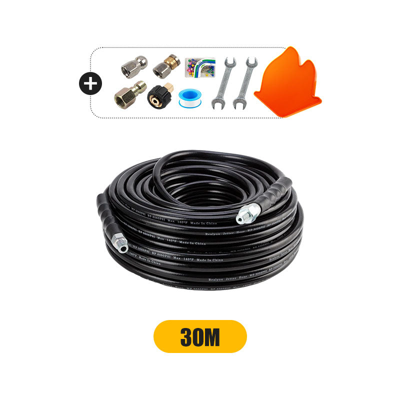 🚿 Kit de Limpieza para Alcantarillado 5800 PSI - Boquilla Rotativa y Manguera Reforzada para Desatascar Tuberías 🛠️✨