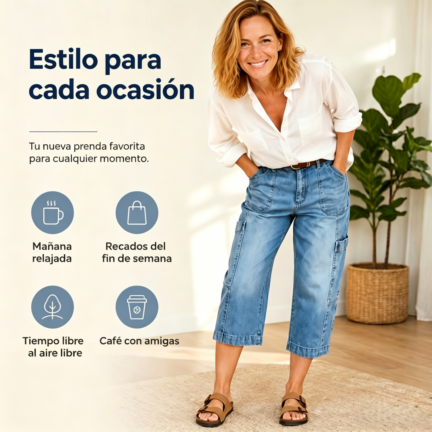 📢 Oferta de mitad de temporada: −50% solo por poco tiempo ⏰ Pantalones vaqueros cortos elásticos y casuales para mujer