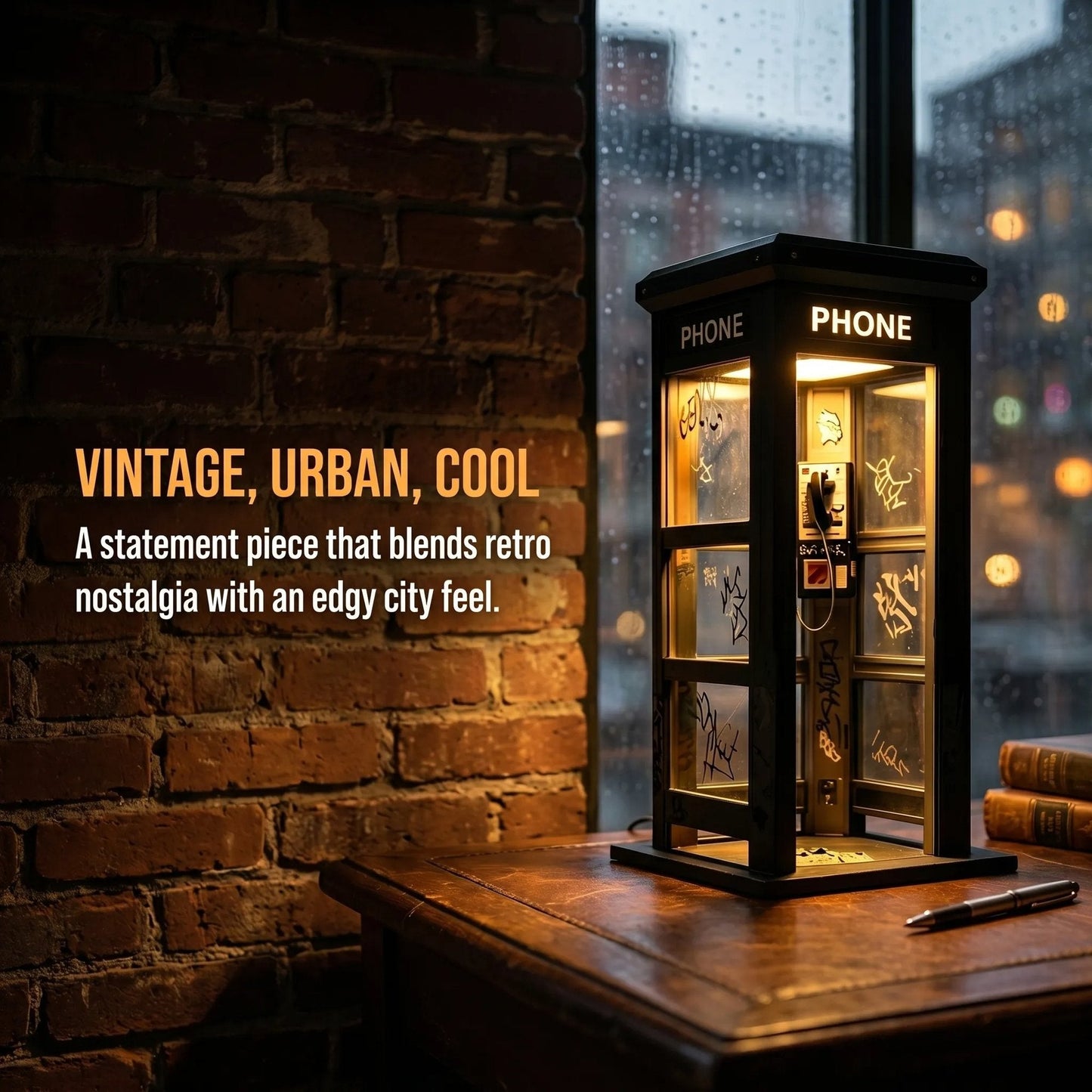 📞50% DE DESCUENTO AHORA✨Lámpara ambiental de cabina telefónica vintage