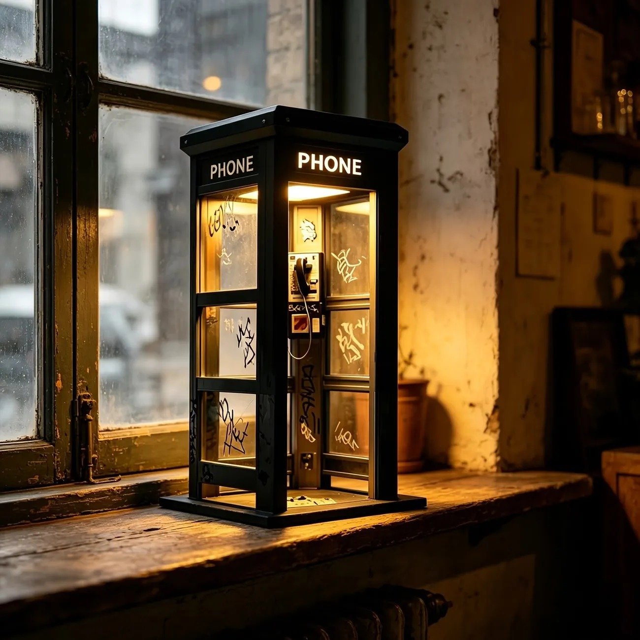 📞60% DE DESCUENTO AHORA✨Lámpara ambiental de cabina telefónica vintage