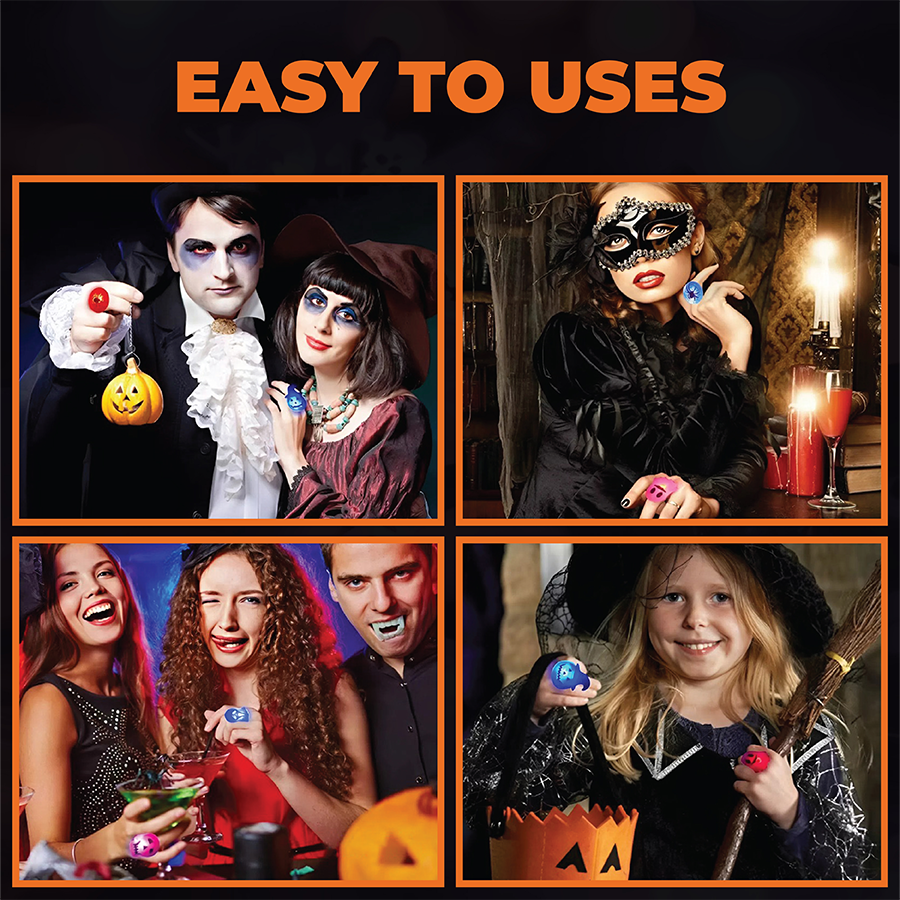🔥 ÚLTIMO DÍA DE PROMOCIÓN - 50% DE DESCUENTO 🎃👻 Anillos Luminosos LED de Halloween (Set de 50 unidades) 😍