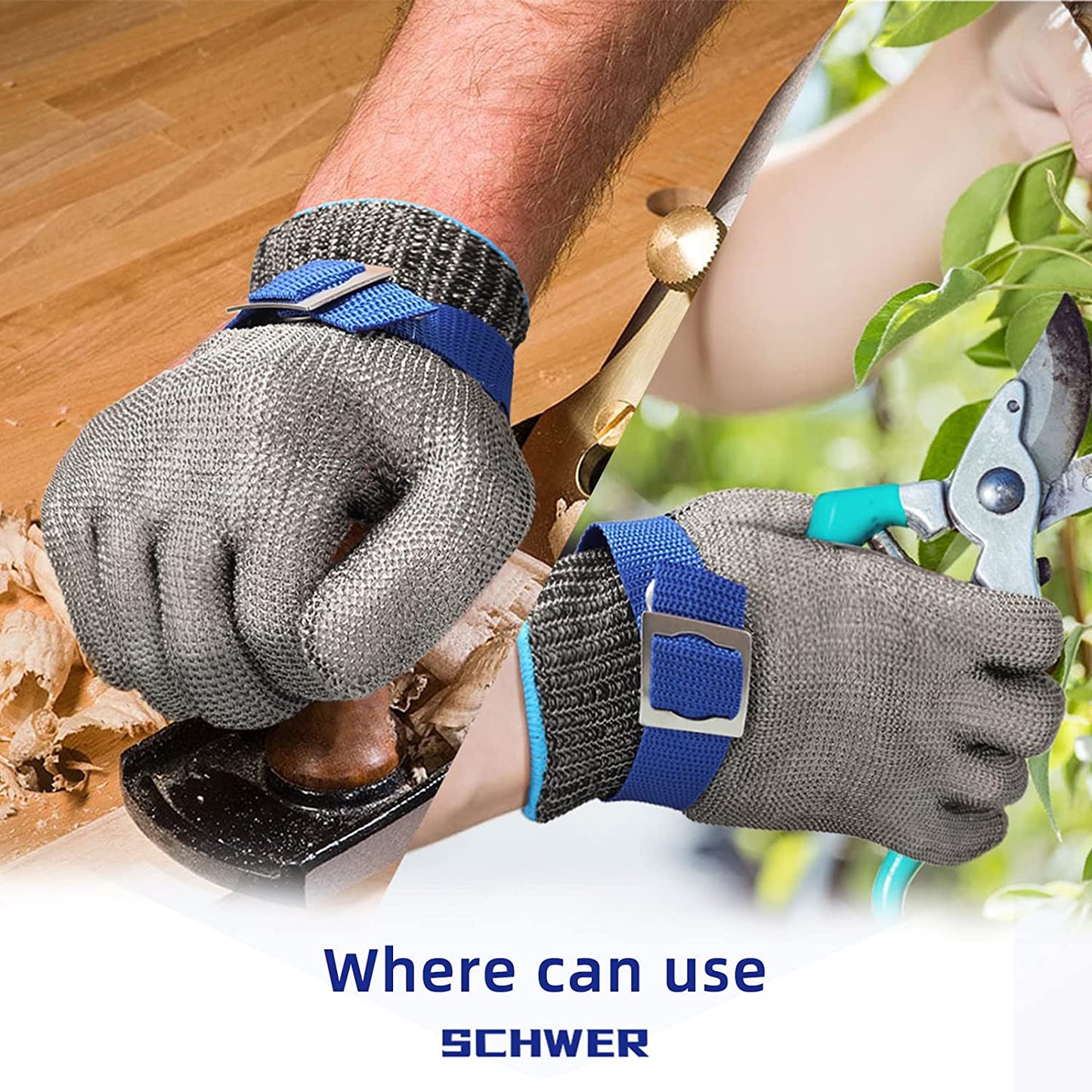 🧤 ¡50% DESCUENTO AHORA! 🥩 Guante de malla de acero inoxidable – Nivel de resistencia al corte A9 máximo – Ideal para carniceros y chefs – ¡adiós a los accidentes con cuchillos! 🔪🚫