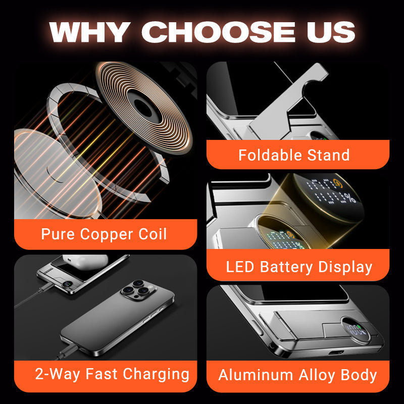🔋✨Cargador Magnético Profesional para Viajeros y Profesionales 🧲 | 20W con cable y 15W inalámbrico | 10.000 mAh | Envío Rápido💥