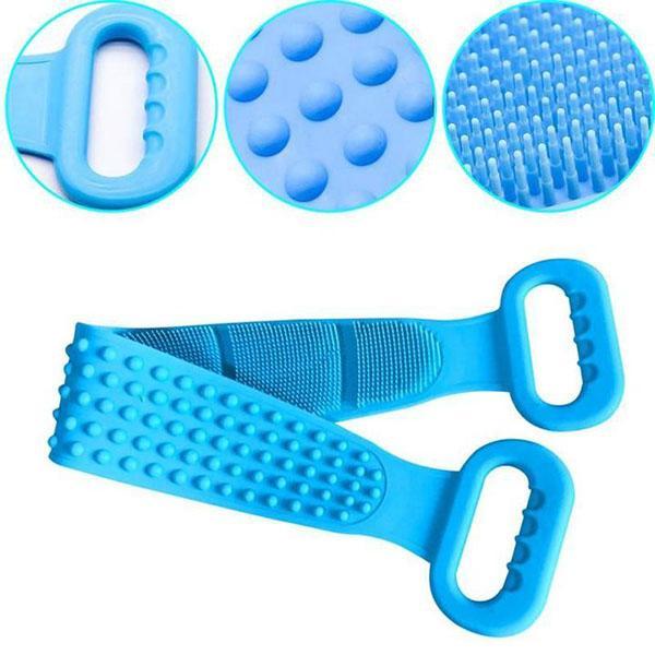 🧼 Cepillo de silicona para espalda, cepillo exfoliante corporal doble cara con cerdas de silicona suaves
