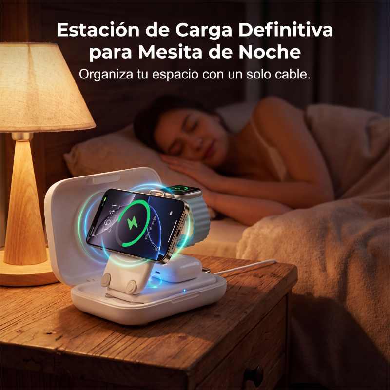 Ofertas imperdibles: Soporte de carga inalámbrica magnética plegable 3 en 1