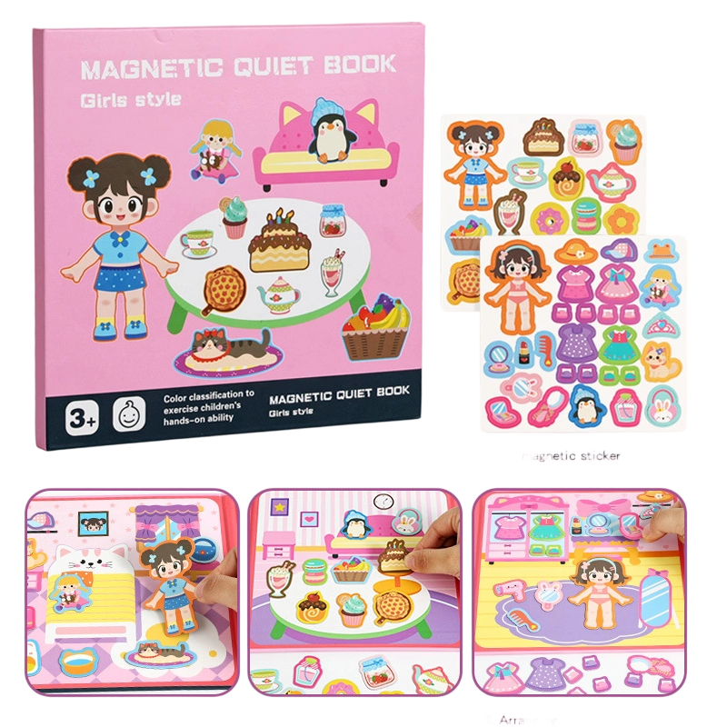 🎀¡50% DE DESCUENTO📒Libro magnético silencioso para niños🧩Juguete educativo temático plegable con rompecabezas para niñas y niños👦