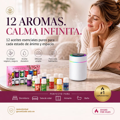 Juego de 12 aceites esenciales solubles en agua