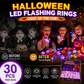 🎁Anillo Luminoso LED para Halloween 😍 Set de 30 Unidades