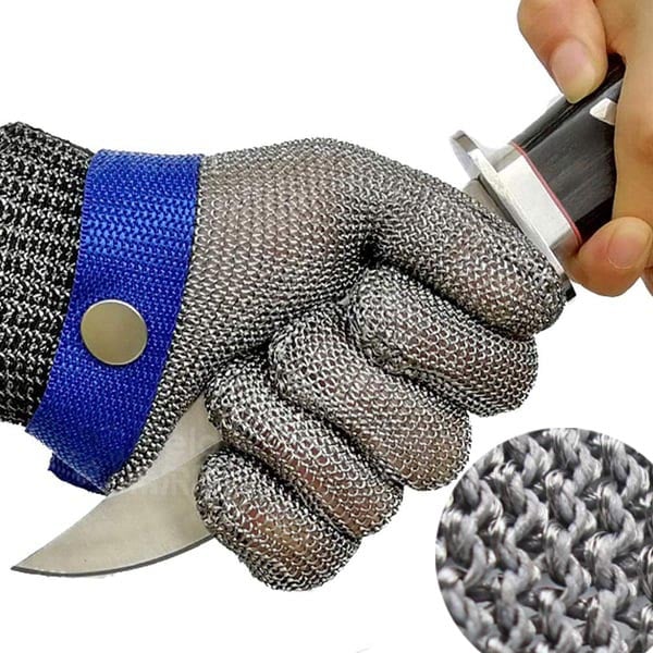🧤 ¡50% DESCUENTO AHORA! 🥩 Guante de malla de acero inoxidable – Nivel de resistencia al corte A9 máximo – Ideal para carniceros y chefs – ¡adiós a los accidentes con cuchillos! 🔪🚫