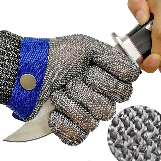 🧤 ¡50% DESCUENTO AHORA! 🥩 Guante de malla de acero inoxidable – Nivel de resistencia al corte A9 máximo – Ideal para carniceros y chefs – ¡adiós a los accidentes con cuchillos! 🔪🚫
