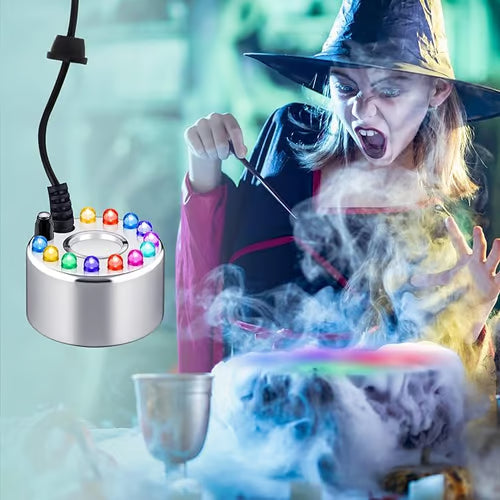 💨 ¡50% DE DESCUENTO AHORA! ⚡ Nebulizador ultrasónico de 12 LED – genera niebla fresca con luces coloridas – ideal para humidificadores, fuentes o decoración de Halloween – funciona silenciosamente dentro del agua 💧✨