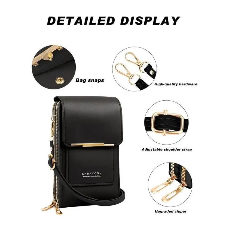 👜 📱 Bolso cruzado para mujer elegante y sencillo, con billetera y compatible con pantalla táctil