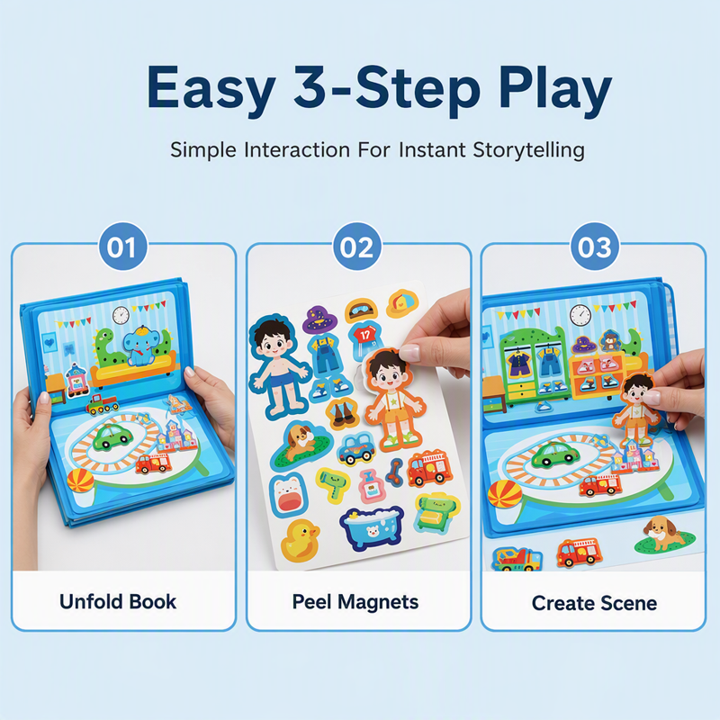 🎀¡50% DE DESCUENTO📒Libro magnético silencioso para niños🧩Juguete educativo temático plegable con rompecabezas para niñas y niños👦