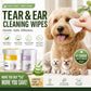 ✨ ¡Sorpresa, 50% de descuento! 🐈🐕 Mantener a tu mascota peluda limpia es fundamental. Toallitas limpiantes de origen vegetal natural para ojos y oídos de mascotas