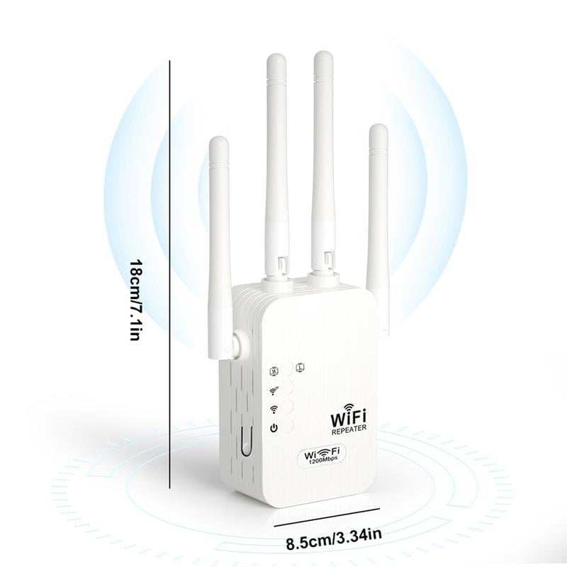 🔥 Amplificador WiFi 2026, 1200Mbps Banda Dual (5GHz/2.4GHz), Amplificador de Señal, Cubre 10,000 pies² y 50 Dispositivos, Repetidor con Puerto Ethernet.