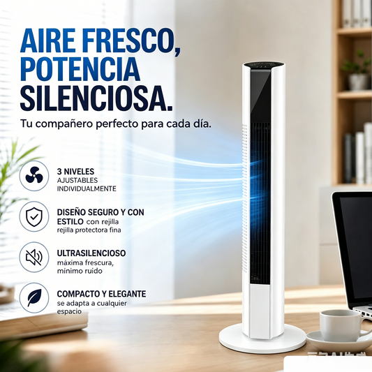 🌀 Ventilador torre USB portátil con 3 velocidades: compacto, potente y versátil, ideal para oficina, dormitorio y viajes